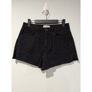 Vanilla Star Crochet Shorts Womens 28" Black Festival Boho Whimsigoth Indie